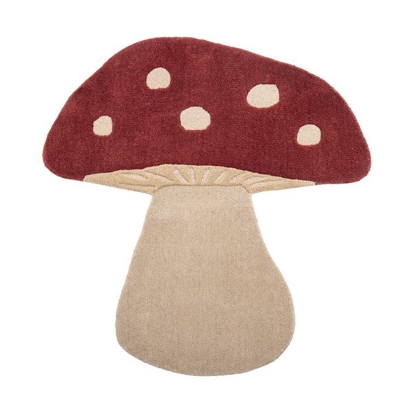 Piros gyapjú gyerek szőnyeg 85x90 cm Mushroom – Bloomingville Mini