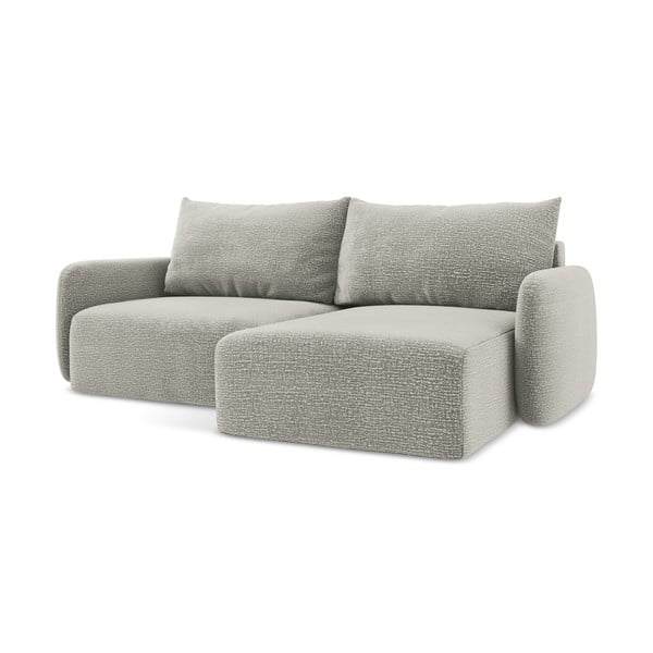 Világosszürke kinyitható-tárolóhelyes sarokkanapé (jobb oldali) Kalena – Makamii-image-1