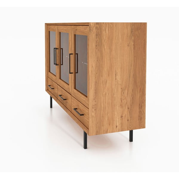 Natúr színű tölgyfa tálalószekrény 144x95 cm Abies – The Beds-image-3