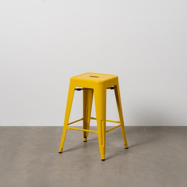 Sárga fém bárszék szett 2 db-os (ülésmagasság 61 cm) – Ixia-image-1