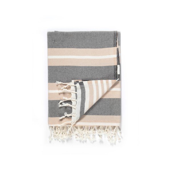 Cotton Collection Line Beige Grey bézs-szürke pamut keverék fürdőlepedő, 100 x 180 cm - Kate Louise-image-2