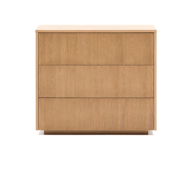 Natúr színű komód tölgyfa dekorral 90x79x50 cm Helvine – Kave Home