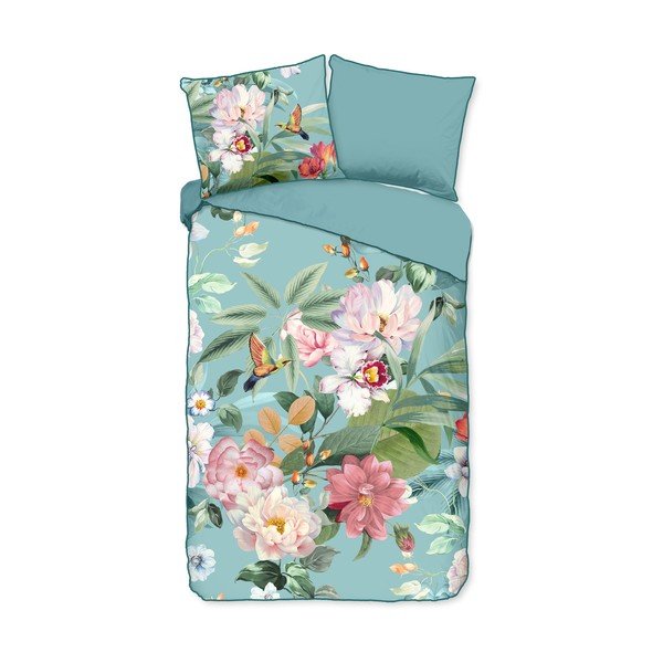 Kék egyszemélyes-hosszabbított pamut-szatén ágyneműhuzat 140x220 cm Fungi – Descanso