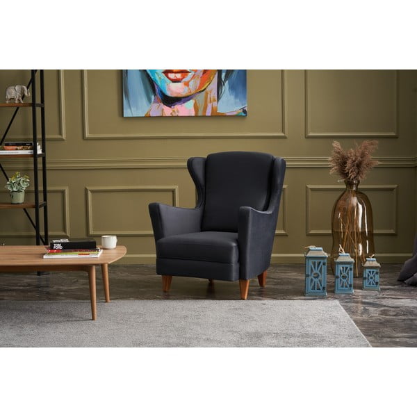 Sötétszürke füles fotel Lola Brejer – Artie-image-4