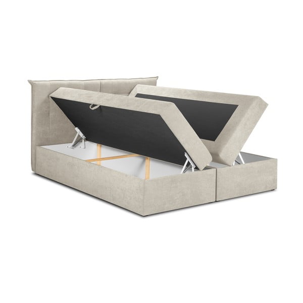 Bézs boxspring ágy tárolóhellyel 160x200 cm Echaveria – Mazzini Beds-image-3