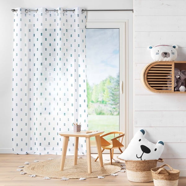 Fehér-kék átlátszó függöny 140x240 cm Geokid – douceur d'intérieur-image-2