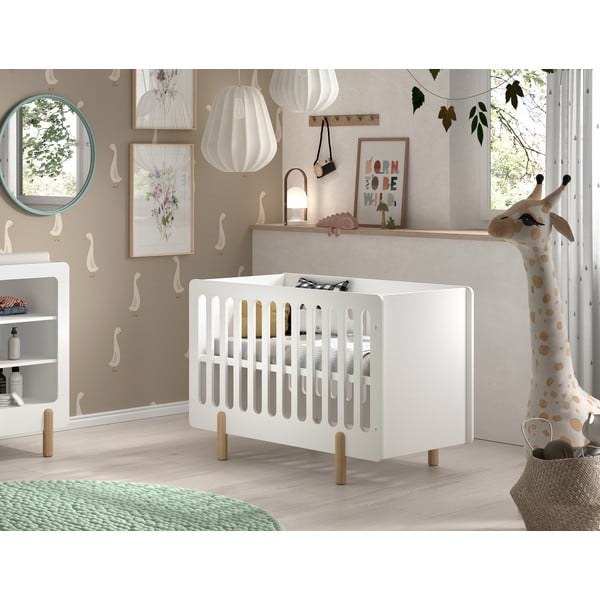 Fehér borovi fenyő babaágy 60x120 cm SMILE – Vipack-image-1