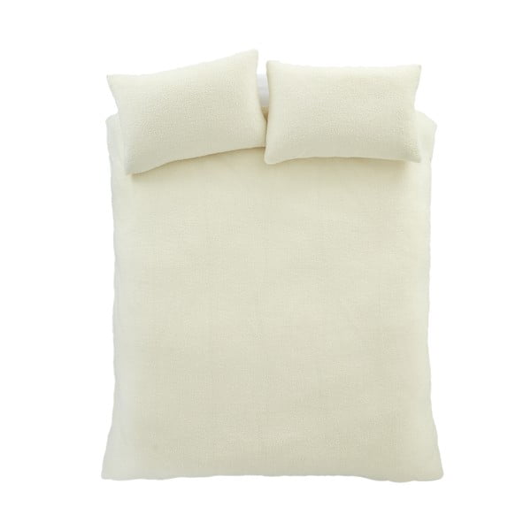 Krémszínű kétszemélyes buklé ágyneműhuzat 200x200 cm Cosy Boucle – Catherine Lansfield-image-2