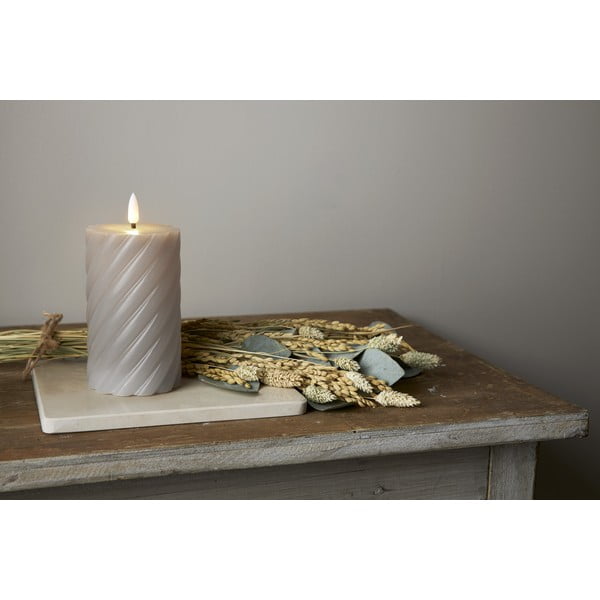 Flamme Swirl szürke LED viaszgyertya, magasság 15 cm - Star Trading-image-4