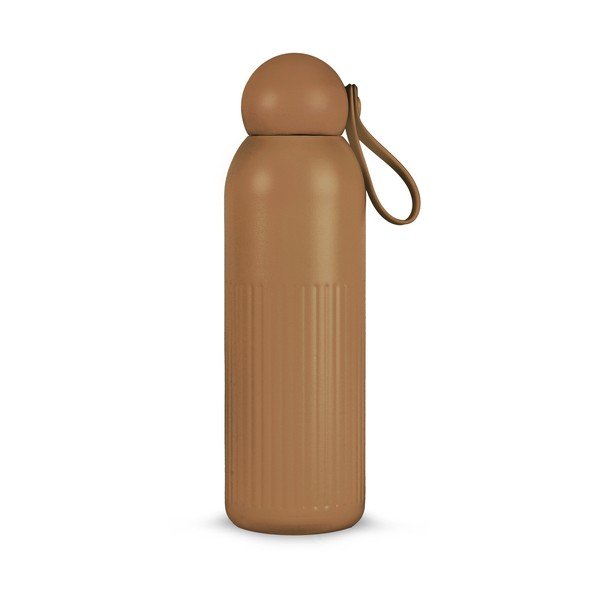Barna rozsdamentes acél termopalack szívószállal 500 ml Tekla – Sagaform