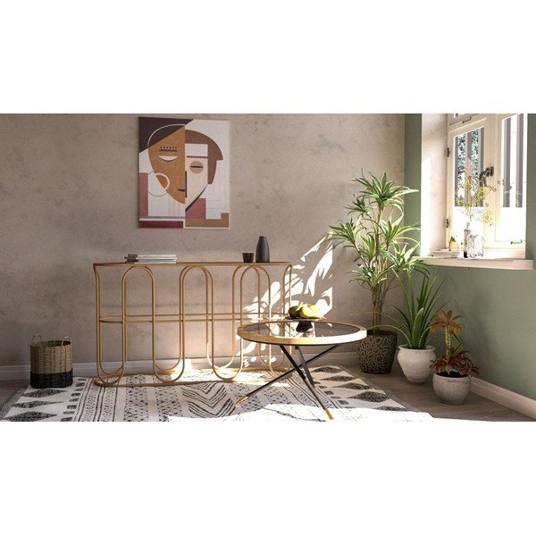 Natúr színű rattan konzolasztal 32x110 cm Samui – Mauro Ferretti-image-1