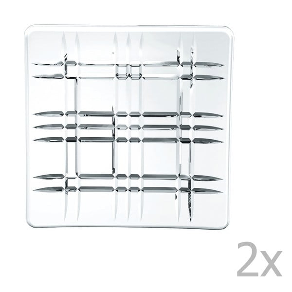 Square Platter 2 db kristályüveg szögletes tányér, 14 x 14 cm - Nachtmann