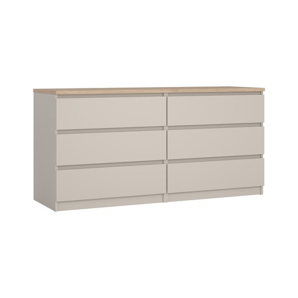 Krémszínű komód 154x76x50 cm Naia – Tvilum