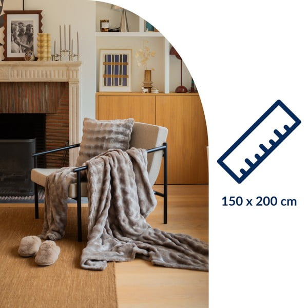 Szürkésbarna mikroplüss takaró 150x200 cm Wave – Tiseco Home Studio-image-2
