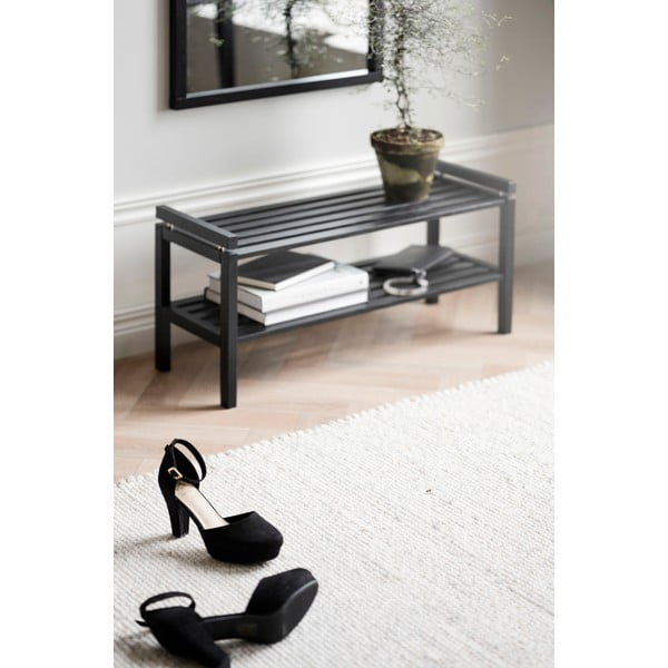 Fekete tölgyfa cipőtartó Confetti – Rowico-image-2