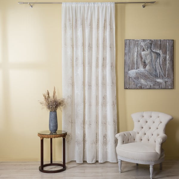 Bézs átlátszó függöny 140x260 cm Cybele – Mendola Fabrics-image-3