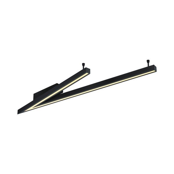 Fekete LED mennyezeti lámpa hangvezérléssel-mobil alkalmazás vezérléssel, fém búrával 35x127.5 cm Cicanto – CINQUE-image-2