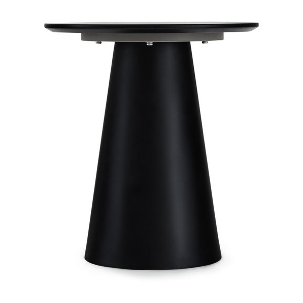 Fekete-sötétszürke dohányzóasztal márvány dekoros asztallappal ø 45 cm Tango – Furnhouse-image-2