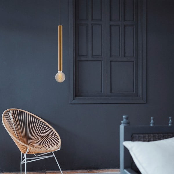 Aranyszínű függőlámpa fém búrával ø 4 cm Tempo – Opviq lights-image-1