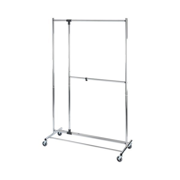 Szürke fém teleszkópos-gurulós ruhatartó állvány Profissimo – Wenko-image-4