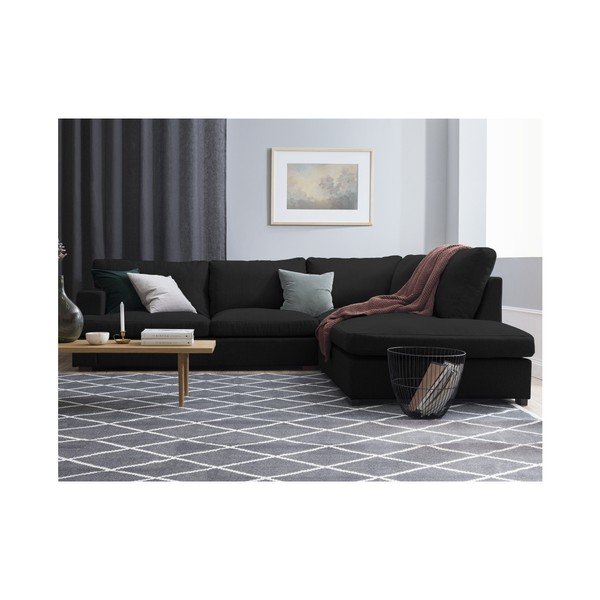 Daphne fekete jobb oldali sarokkanapé - Windsor & Co Sofas-image-3