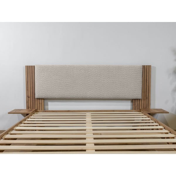 Világosszürke franciaágy ágyráccsal 160x200 cm Lior – Bobochic Paris-image-3