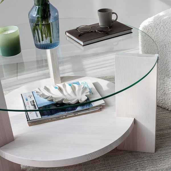 Fehér kerek dohányzóasztal ø 75 cm Mondo – Neostill-image-3