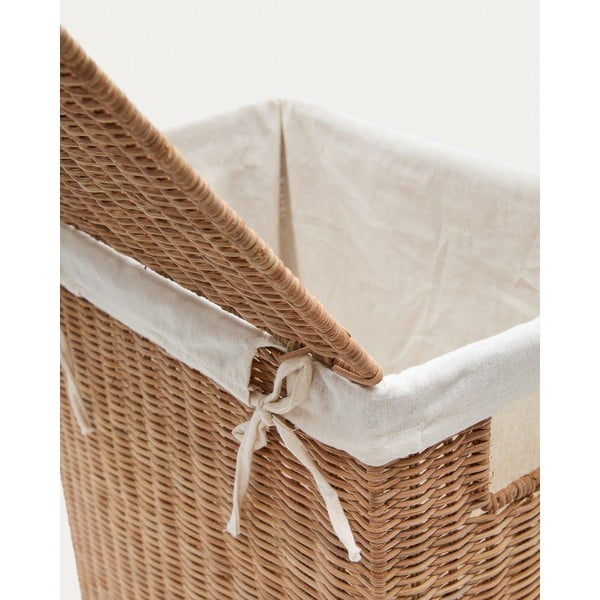 Natúr színű rattan szennyeskosár szett 2 db-os Indali – Kave Home-image-2