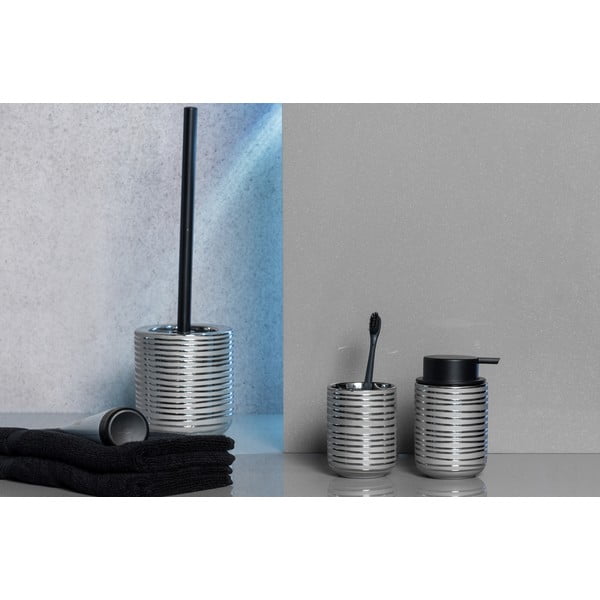 Ezüstszínű kerámia WC-kefe Vilalba – Wenko-image-3