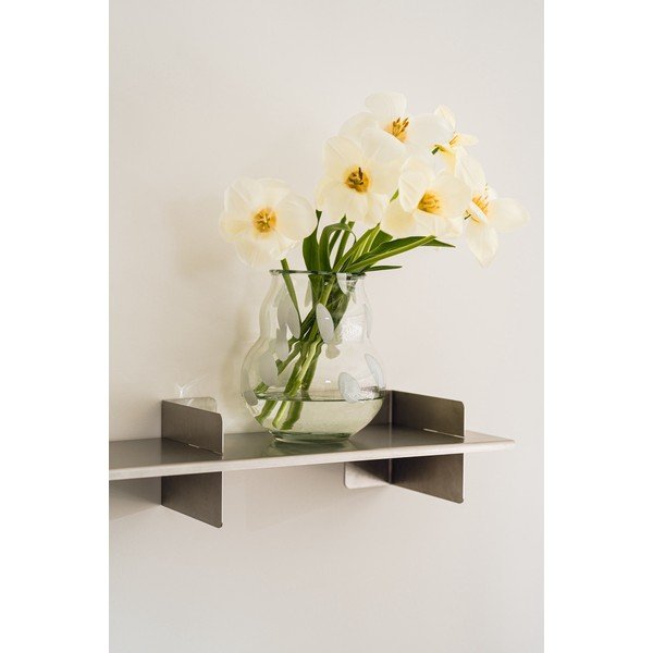 Fehér üveg kézzel készített váza (magasság 22 cm) Dam – noo.ma-image-1