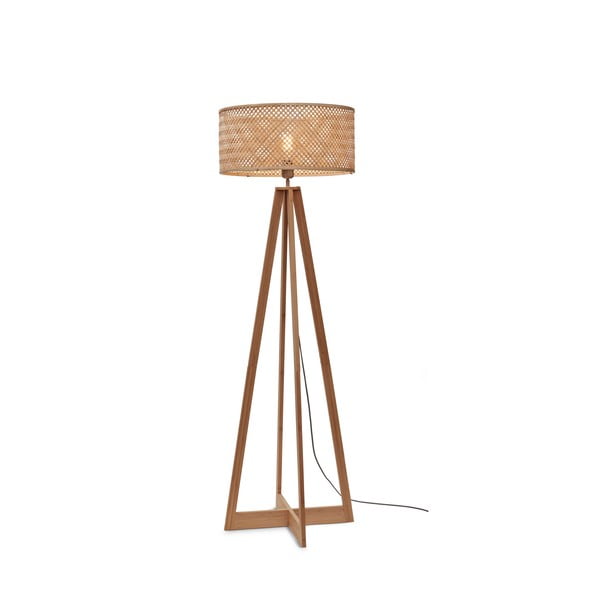Natúr színű állólámpa bambusz búrával (magasság 145 cm) Java – Good&Mojo