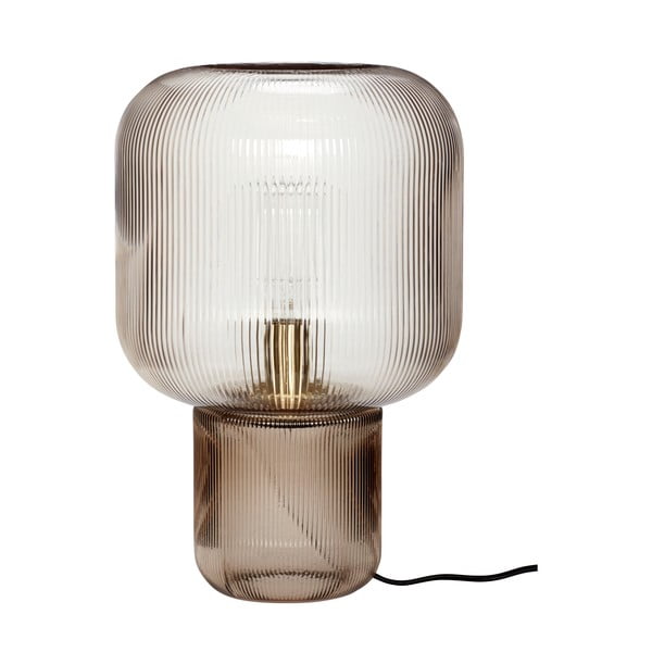 Barna asztali lámpa üveg búrával (magasság 42 cm) Pirum – Hübsch