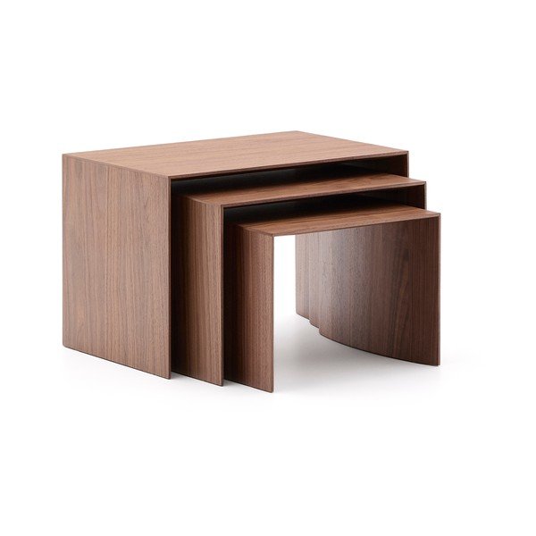 Tárolóasztal szett  diófa dekorral 3 db-os 40x60 cm Litto – Kave Home