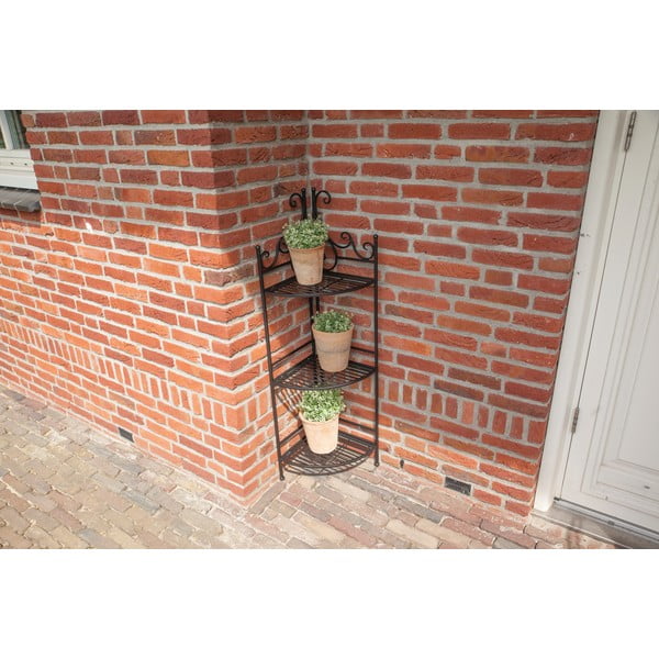 Fekete fém összecsukható virágtartó sarok állvány - Esschert Design-image-4