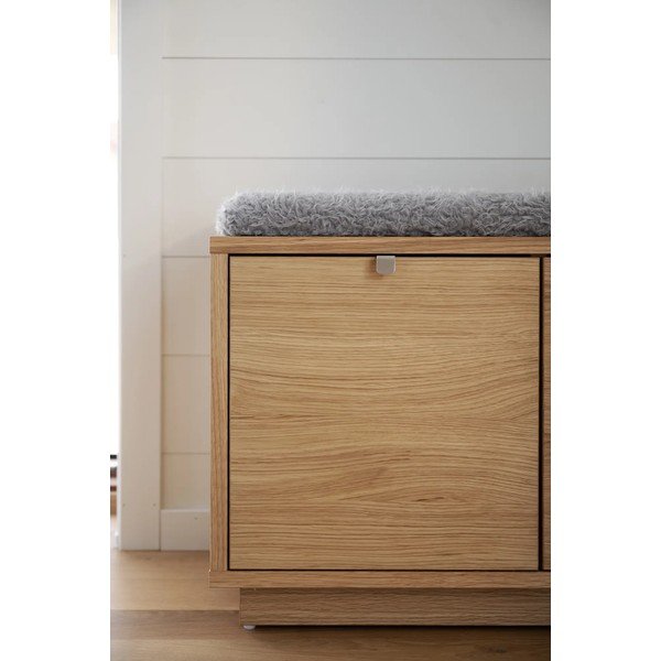 Szürke-natúr színű ülőkés cipőtartó tölgyfa dekorral Confetti – Rowico-image-4