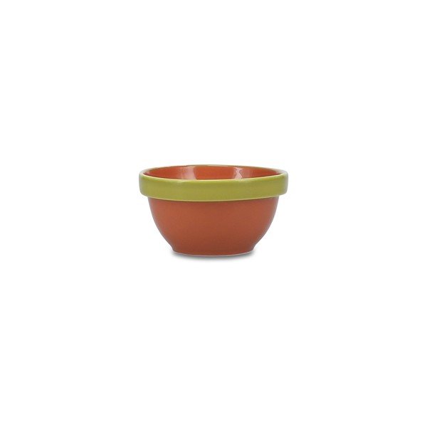 Zöld-narancssárga kőedény tálka 170 ml Duo – ONA-image-2