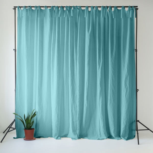 Türkiz len függöny 140x170 cm Coastal Blue – Linen Tales