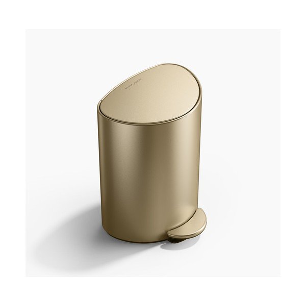 Matt aranyszínű acél pedálos szemetes 6 l – simplehuman-image-1