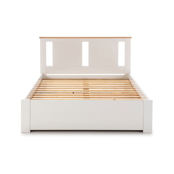 Fehér franciaágy ágyráccsal 140x190 cm Enara – Marckeric-image-2