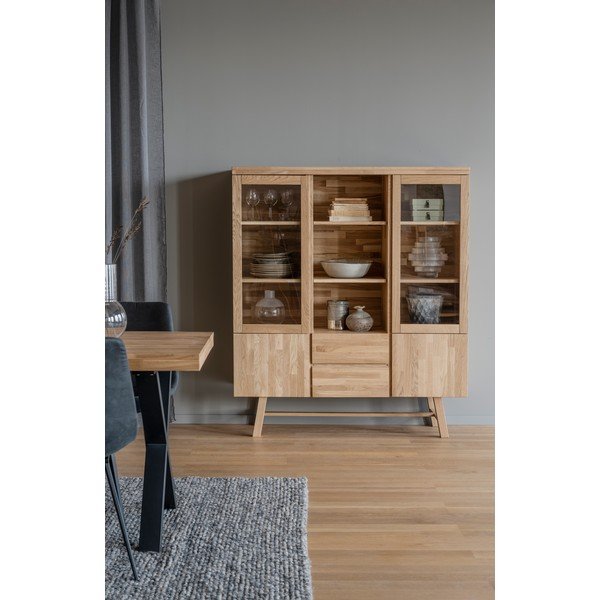 Natúr színű tölgyfa tálalószekrény 130x150 cm Brooklyn - Rowico-image-1