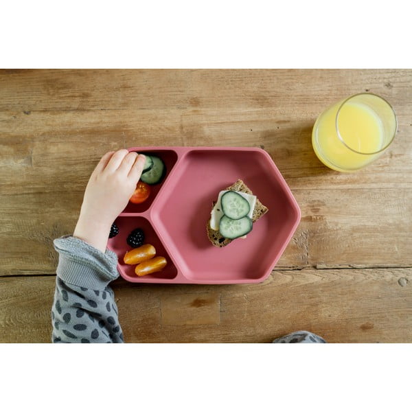 Piros szilikon gyerek tányér 16x25 cm – Kindsgut-image-3