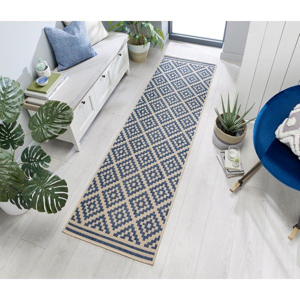 Kék-bézs kültéri futószőnyeg 230x66 cm Moretti - Flair Rugs-image-1