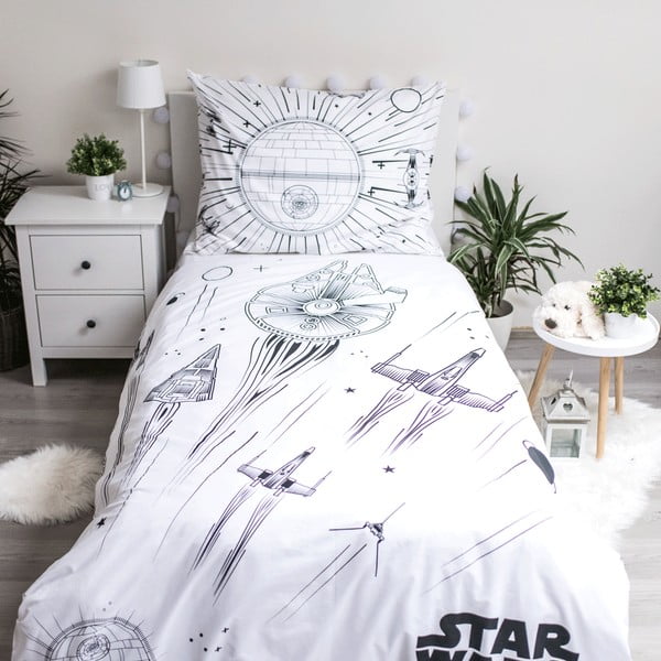 Egyszemélyes pamut gyerek ágyneműhuzat világító hatással 140x200 cm Star Wars – Jerry Fabrics-image-2