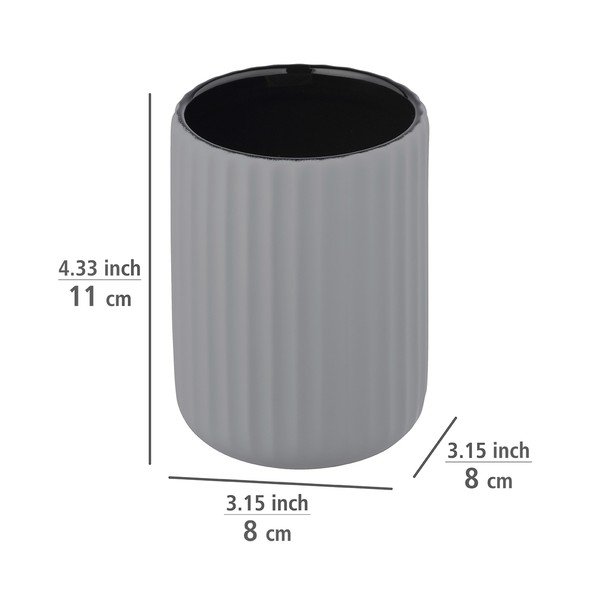 Belluno szürke kerámia fogkefetartó pohár - Wenko-image-3