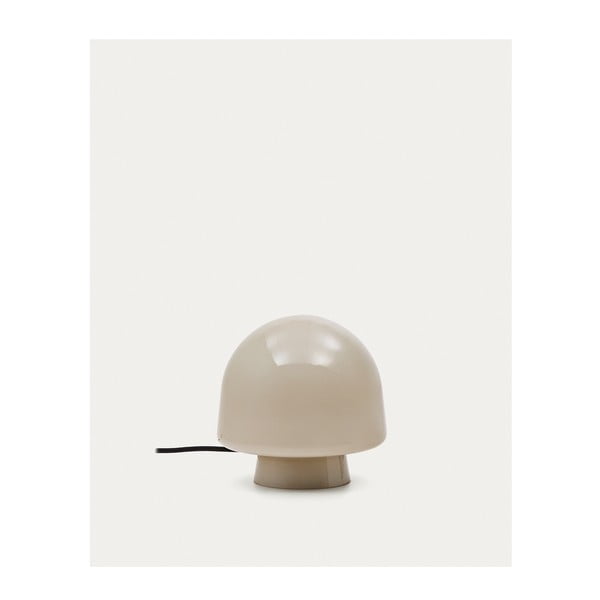 Szürkésbézs asztali lámpa üveg búrával (magasság 20 cm) Reig – Kave Home-image-3