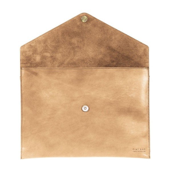 Bézs boríték formájú laptoptartó bőrből, méret: 13" - O My Bag-image-2