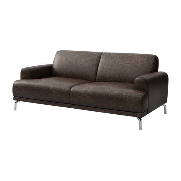Puzo sötétbarna bőrkanapé, 170 cm - MESONICA-image-2