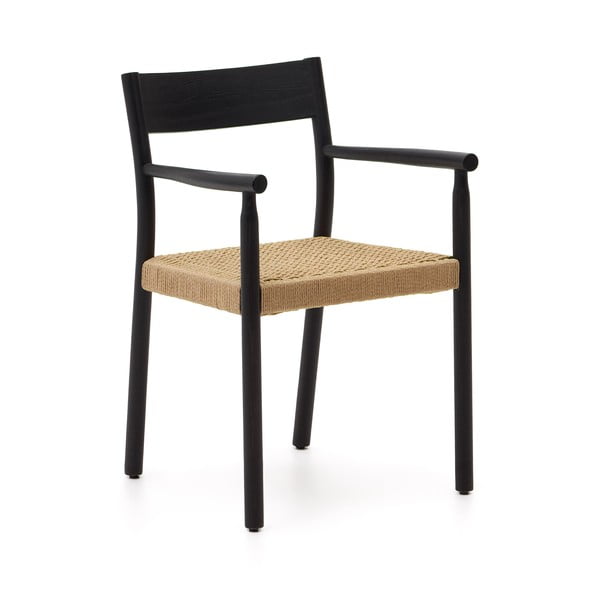 Fekete-natúr színű tölgyfa étkezőszék Yalia – Kave Home