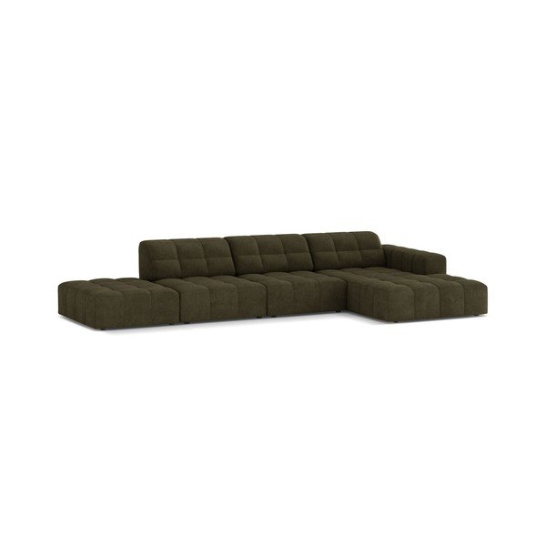 Khaki zsenília sarokkanapé (jobb oldali-heverő résszel) Chicago – Cosmopolitan Design-image-1