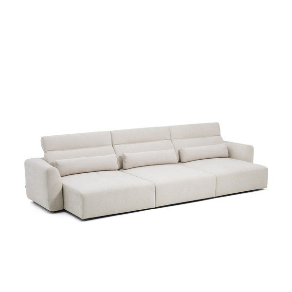 Bézs zsenília állítható kanapé heverő résszel 410 cm Lares – Kave Home-image-2